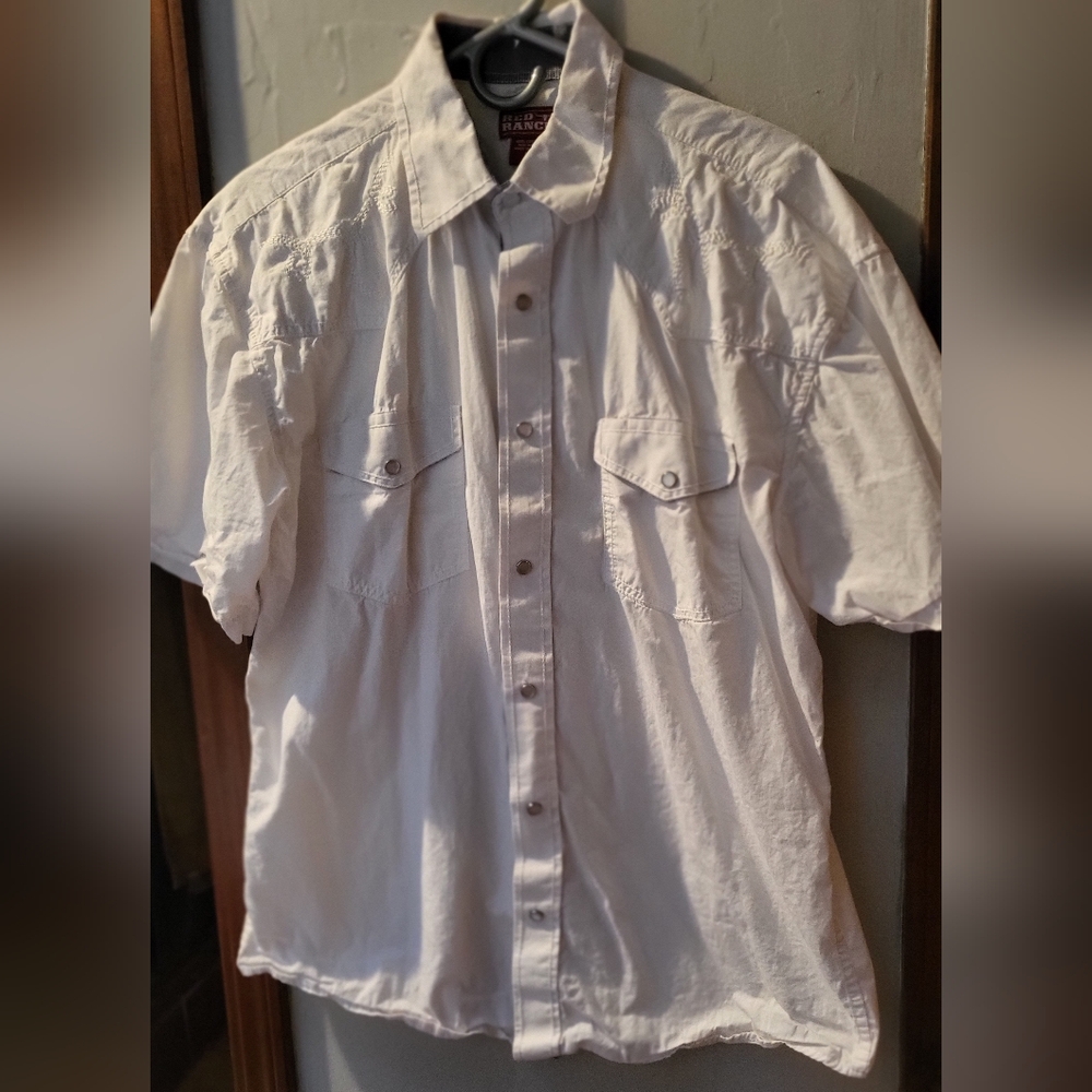 MENS SHORT SLEEVE SNAP FRONT WESTER SHIRT